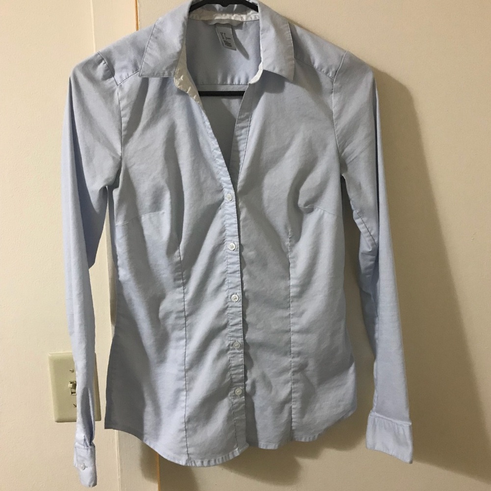 Light blue button-down shirt
